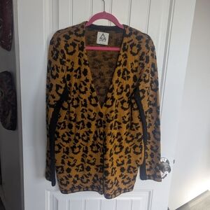 UNIF Leopard Print Cardigan - Black and Brown